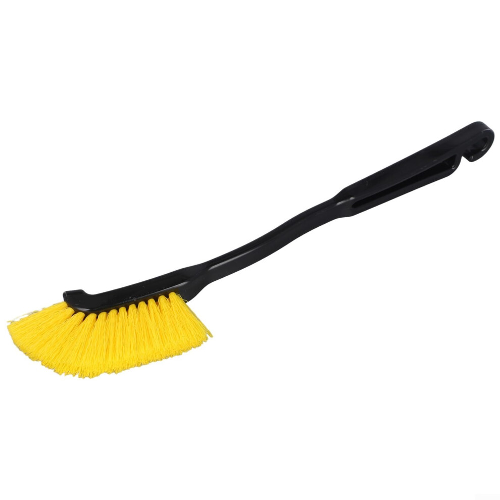 Car Wheel Cleaning Brush With Long Handle Nylon Bristles For Rim And Tire Detailing Yellow 9347817645910