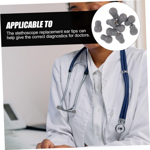 10Pcs Replacement Earbuds for Stethoscope Soft Comfortable Ear Tips Compatible with Littmann and Other Brands 1