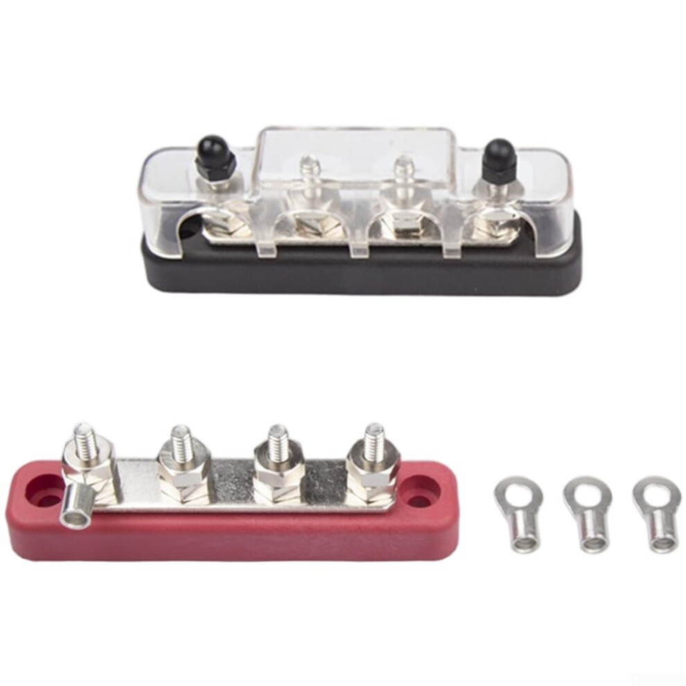 4 Way Copper Busbar Terminal Block 100A With Cover For Automotive Marine Rv Conductivity 9347817646085