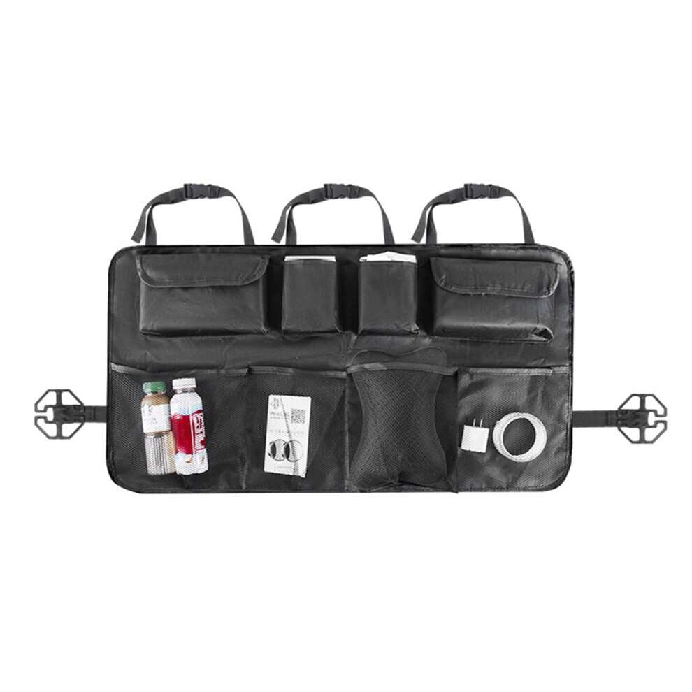 Car Trunk Organizer With Lids, Large Capacity Waterproof Backseat Hanging Storage For Suv/Truck, Black 9382693418616