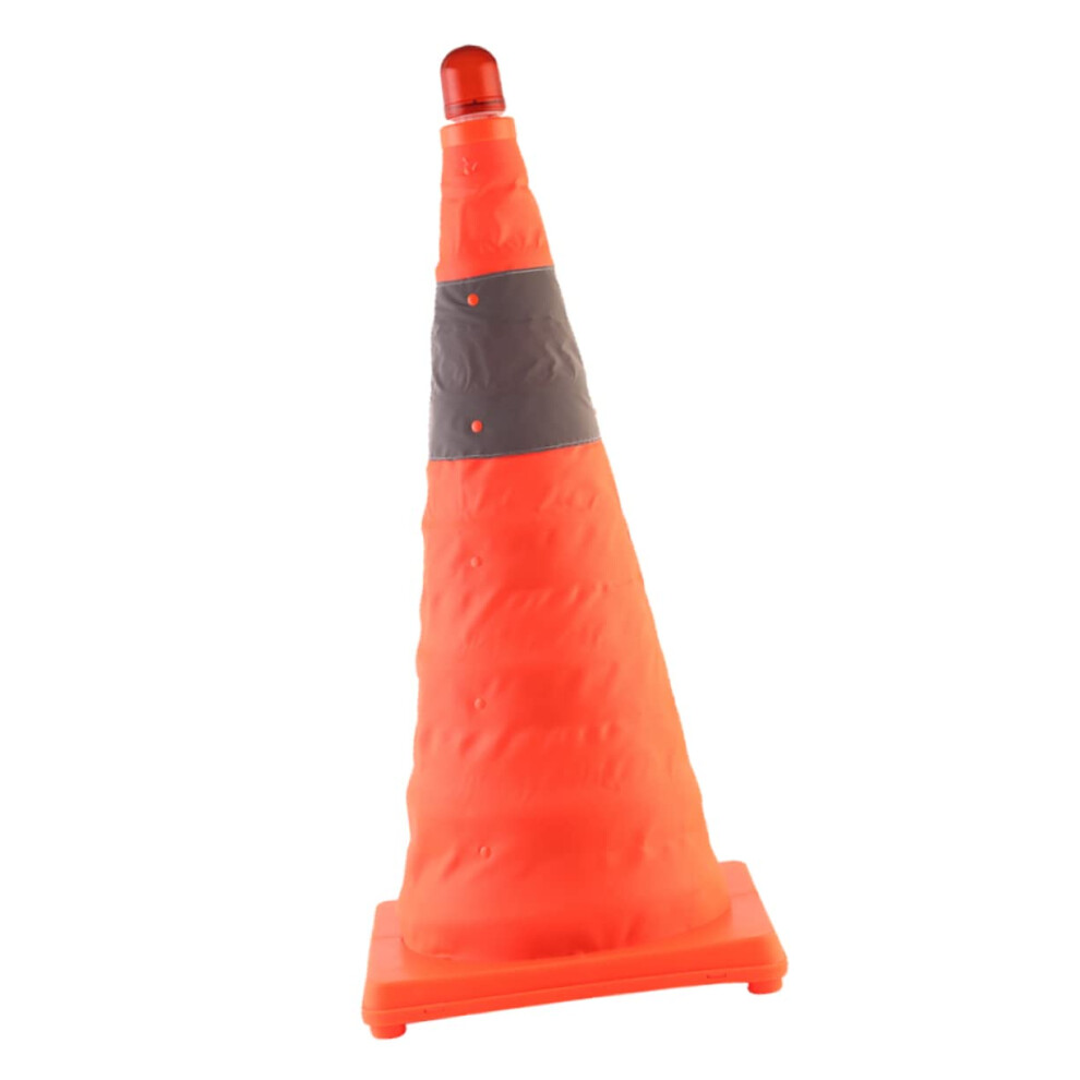 Foldable Road Cone With Led Lights, Reflective Medium Traffic Safety Cone For Roadblocks And Events, Orange 9187378445082