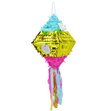 Colorful Cone Pinata for Birthday Party Decorations with Fun Candy Fill and Bright Sprinkle Pattern