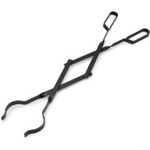 Heavy Duty Fireplace Tongs Iron Construction 30 Inch Long For Safe Firewood Handling Indoor Outdoor Fireplaces Fire Pits