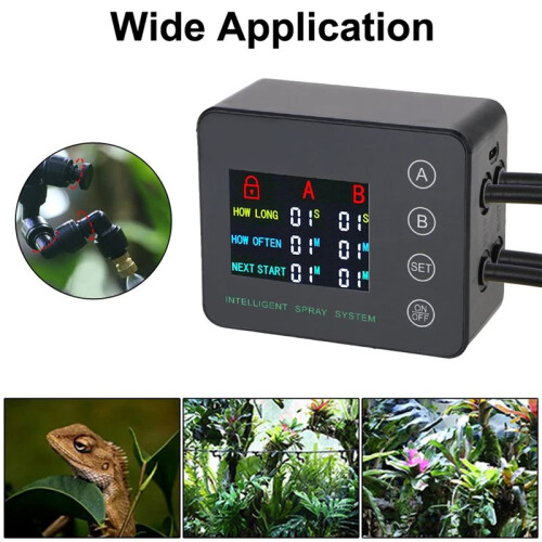 4 Nozzles Electronic Spraying Set Double Pump Irrigation Timer System Automatic Watering Nozzles System 10m Hose 2