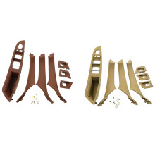 2Set RHD Car Interior Door Handle Inner Door Panel Pull Trim Cover for - 5 Serie F10 F11 520 525, Red-Brown & Beige