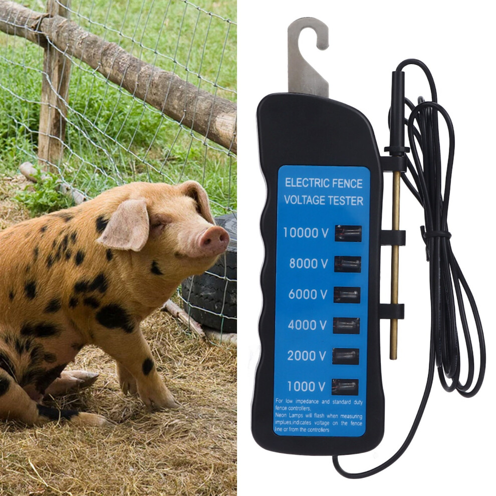 10000V Electric Fence Tester Lightweight & Waterproof 6 Indicator Lights 8791375798778
