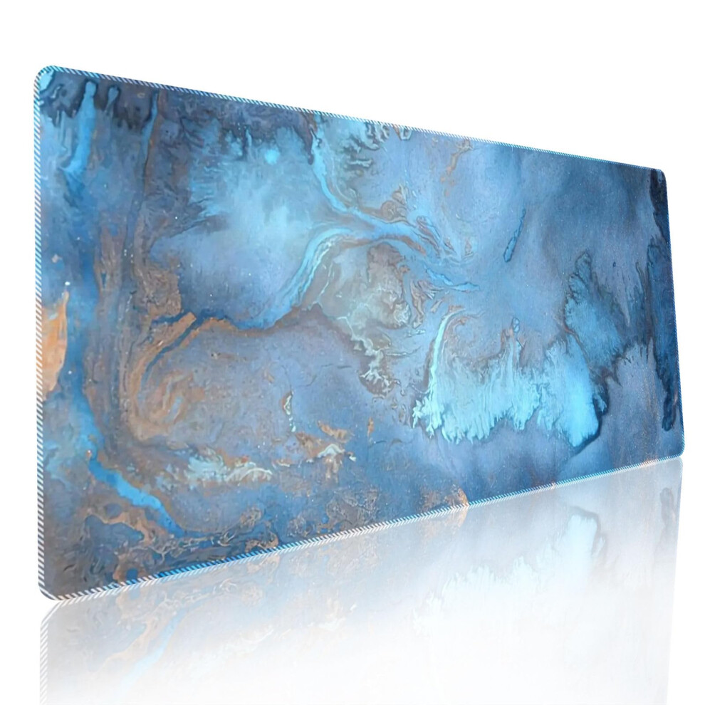 Mouse Pad 500X1000mm Marble Stone Gaming Mouse Pad With Non Slip Rubber Base Washable Mat For Home Office Blue/Grain 9187378445440