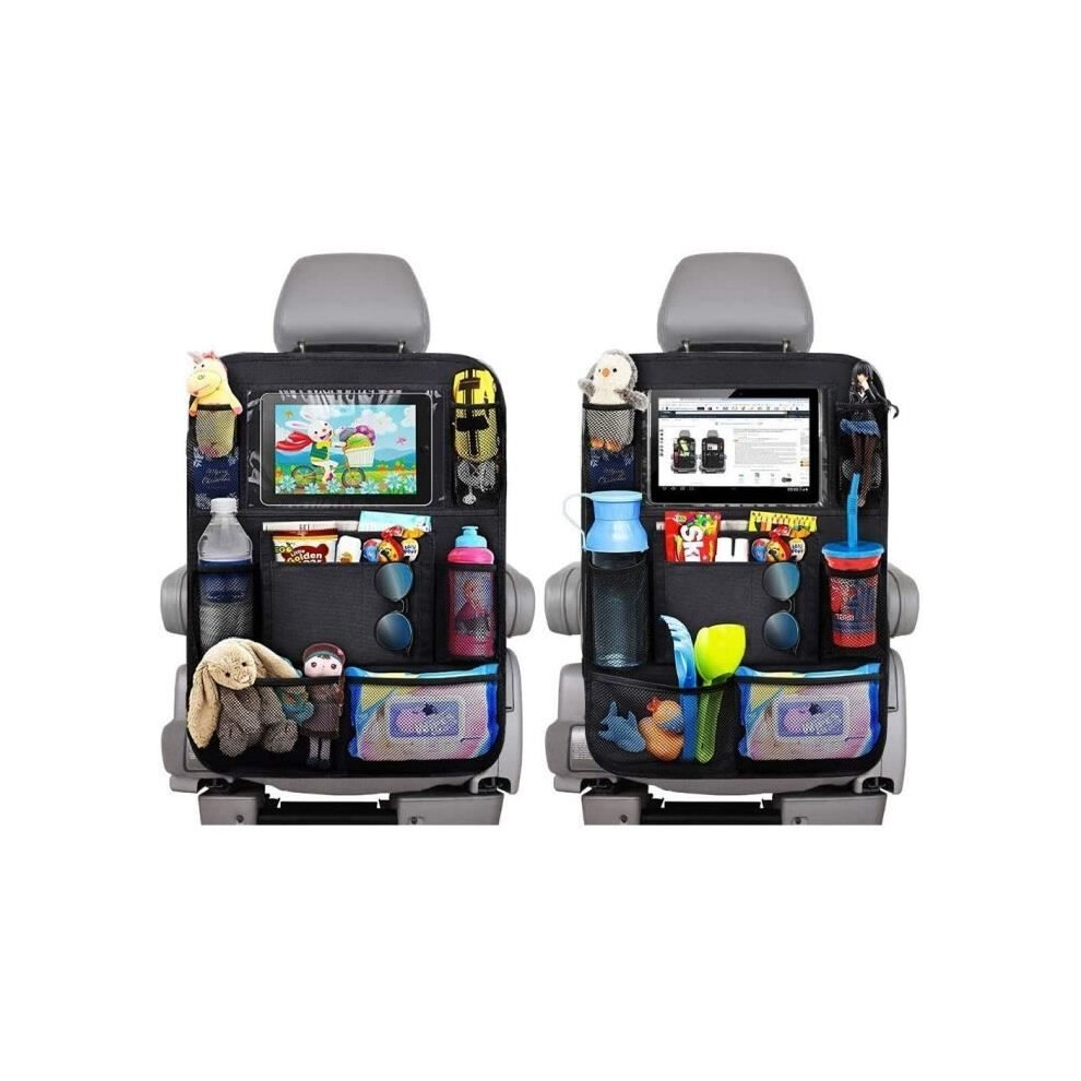 2Pcs Car Organizer,Back Seat Protector Kick Mats Black 8581600430715