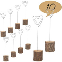10 Stück Tisch-Namenshalter, Kartenhalter aus Holz, Tischkarten – Hochzeiten, Weihnachten, Taufen, Geburtstage – Tischdekoration im Landhausstil