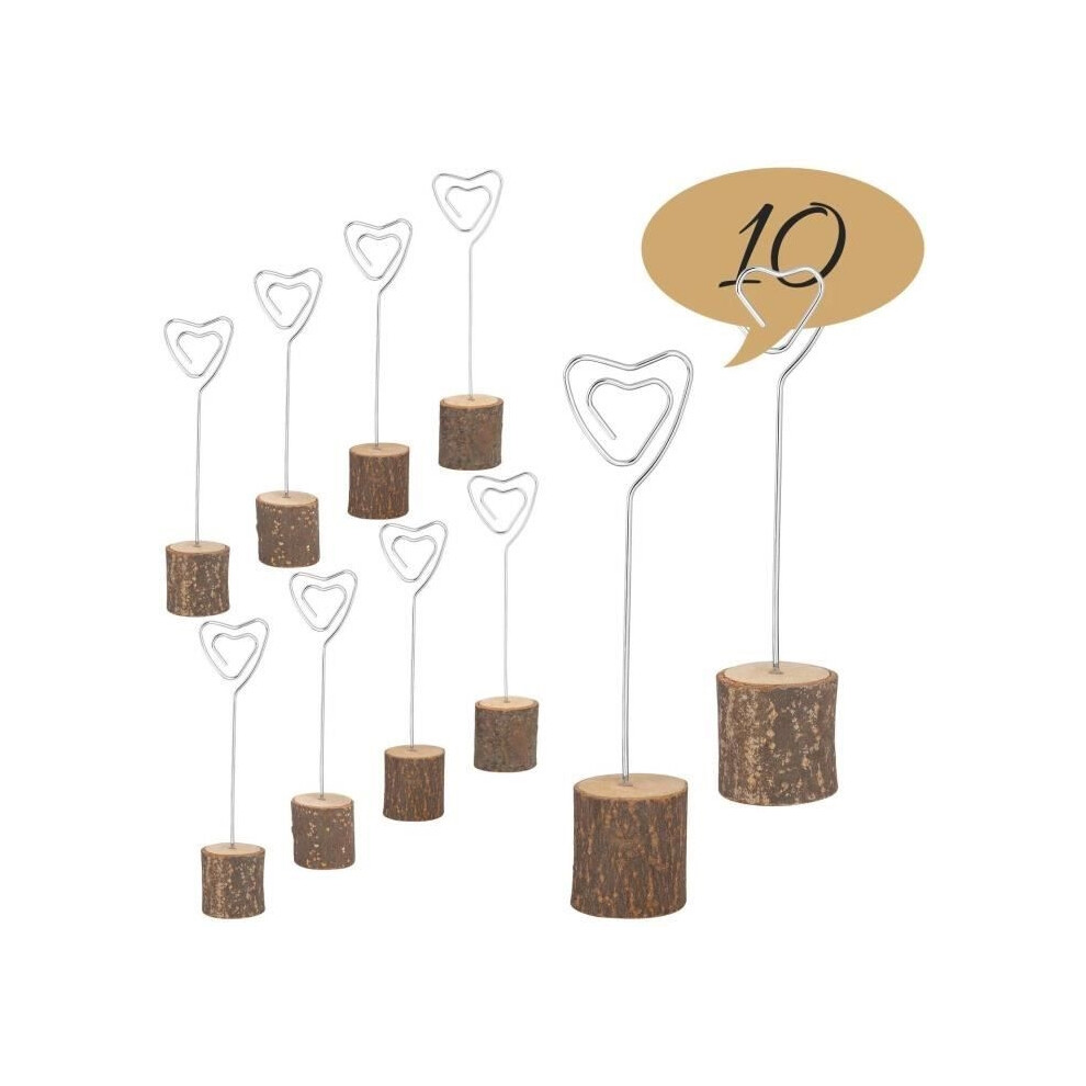 10 Stück Tisch-Namenshalter, Kartenhalter aus Holz, Tischkarten – Hochzeiten, Weihnachten, Taufen, Geburtstage – Tischdekoration im Landhausstil