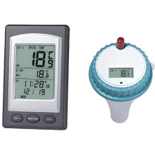 Floating Thermometer - Wireless - Indoor and Outdoor Pool - Temperature Display - Alarm - Calendar