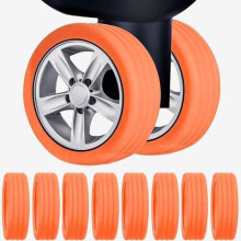 Gepäckradschutz – 8er-Pack – Silikon – Orange – Passend für 5–6,5 cm große Räder