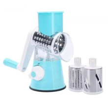 Blue - Manual Vegetable Slicer, Kitchen Tools, Grater, Vegetable Chopper, 3 in 1 Round Cutter, Potato