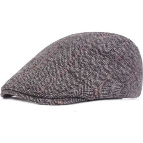 Men's Flat Cap - Beret - Wool - Winter - Grey