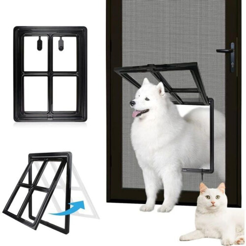 Pet Door - Unspecified - Large - Black - 12" x 16" - Indoor