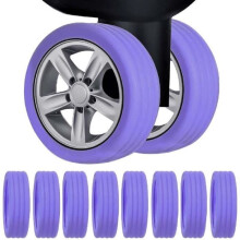 Gepäckradschutz – 8 Stück – schalldämmendes Silikon – violette Farbe – Durchmesser 4,3 bis 5 cm