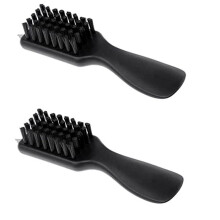 2 Pack Nylon Golf Shoe Cleaning Brushes with Shoehorn Handle Black
