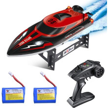 Wasserdichtes ferngesteuertes Boot, 25 km/h ferngesteuertes Boot mit wiederaufladbaren Batterien und zusätzlichem Zubehör (rot)