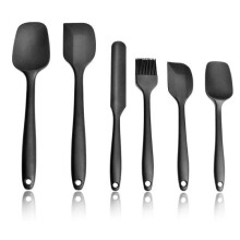 Silikonspatel - Küchenhelfer - Schwarz - Ergonomisch - Antihaftbeschichtet - Multifunktional