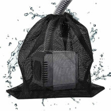 Set mit 2 Teichpumpen-Sperrbeuteln – Industrie-Filternetz – für biologische Teichfilter – Schwarz – Schwarz