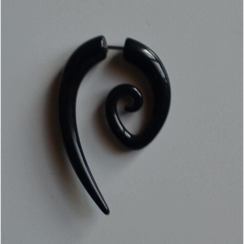 Piercing Earrings Fake Tribal Black Stretcher Ref FE00I
