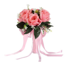 Artificial silk wedding bouquet, artificial rose bouquet for bride holding flowers