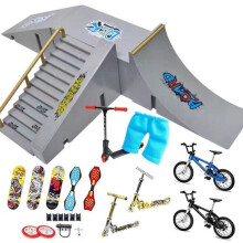 Finger Scooter Two Wheels Mini Skateboards Ramp Sets Finger BMX Fingertip Bikes Fingerboard Skate Deck Novelty Toys