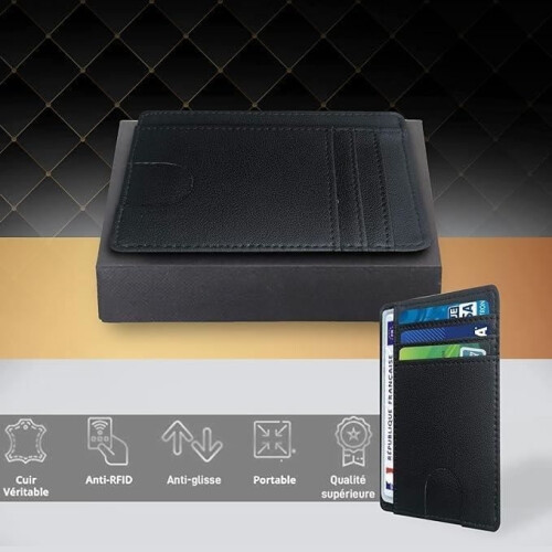 Wallet - Anti-fraud - Leather - Black - Elegant - RFID Protection 2