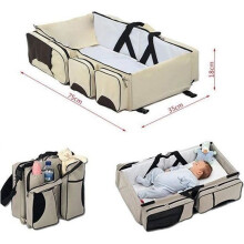Reisebett-Wickeltasche Beige Baby Mom 3-in-1-Reisetasche Kinderbett faltbares Bett