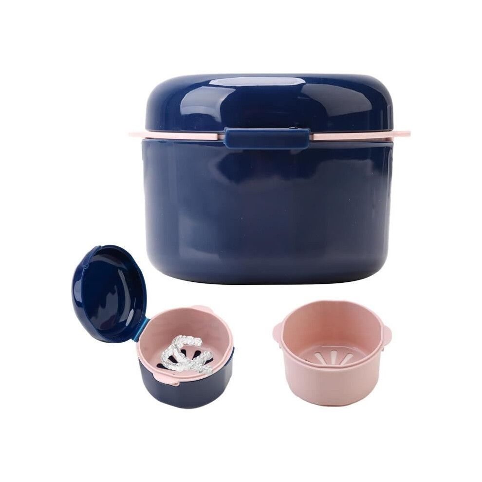 Aihontai 1Pcs Denture Box With Strainer, Portable Adult Denture Box Denture Boxes For Dentures, Dental Appliance Box