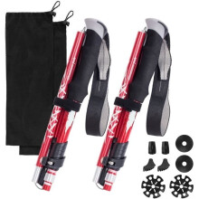 Hiking Poles 7075 Aluminum Walking Sticks Adjustable from 110 to 130 cm with 4 Pairs of Pads for Hiking Trekking