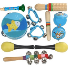 Musikinstrumente – nicht spezifiziert – 11-teiliges Set – Holzspielzeug – für Kinder – Glocken und Trommel