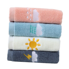 Long Staple Cotton Towels 4Piece Set UltraSoft QuickDry Washcloths For Newborns Burp Cloths Blue Pink Grey