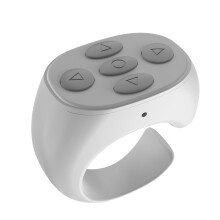Remote Scrolling Ring | Portable Camera and Video Remote Shutter for Smartphones, White Scroller Ring for Social Media