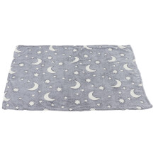 1.5x2m 840g Manta gris luminosa con diseño de estrella y luna