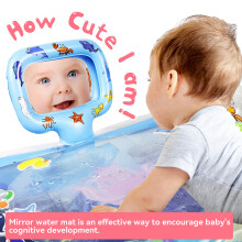 Baby-Wasser-Matte mit Spiegel & Schwebe-Spielzeugen, 77,5 cm x 58 cm, Spaß beim Bauchzeit-Spiel