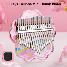 Kalimba Mini de 17 teclas de acrílico, 12,8  12,2 cm, colorida