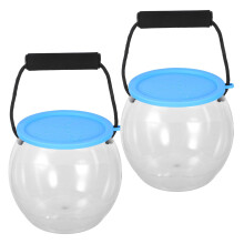 Fish Bucket 2 Piece Set Portable Transparent With Handle For Outdoor Aquarium Beach Fishing Travel Container For Adults
