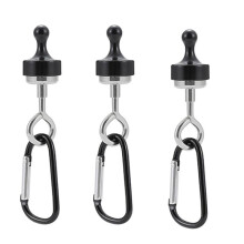 3 StüCk Magnet Camping Haken Karabiner Clip Heavy Duty Magnet AufhäNger D Form Zelt Schnallen für Outdoor Camping Haken-Schwarz