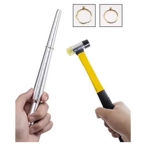 Ring Sizer Measuring Tool Set, Ring Sizer with Magnifying Glass, Integrated Conical Solid Ring Mandrel for Ring Repair 2