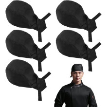 Küchenkappen – nicht spezifiziert – 5er-Pack – verstellbar – Polyester – Schwarz
