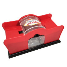 Mélangeur de Cartes Manuel Poker Shuffle Machine Porte-Cartes Système à Manivelle Facile Mélangeur de Cartes Rouge