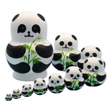 10-Schichtiges Stapelbares Nestpuppen-Set, Süßes Panda-Design, Matroschka-Spielzeug