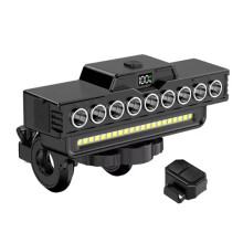 Luz Frontal de Bicicleta de 9 LED, Recargable, con Bocina para Ciclismo de Montaña, Ideal para Conducción Nocturna, Accesorios de Ciclismo de