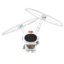 UFO Spaceman Robot Volant Détection de Gestes Astronaute Vaisseau Spatial Hélicoptère Télécommandé Avion LED Jouet Enfant Blanc