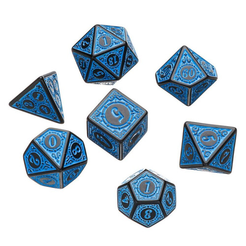 7 Pcs for TRPG DND Dice Set Acrylic Multi-Sided 7-Die D4-D20 Polyhedral Dice Table Game Math Tabletop