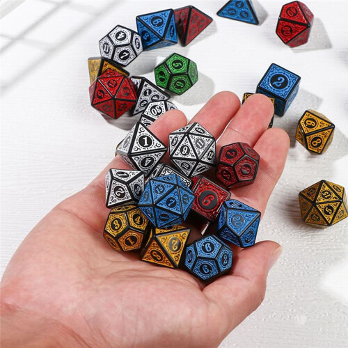 7 Pcs for TRPG DND Dice Set Acrylic Multi-Sided 7-Die D4-D20 Polyhedral Dice Table Game Math Tabletop 2