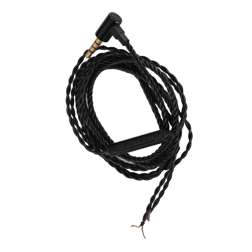 Semi Finished Copper Earphone Cable With Mic, 120Cm, Black 4901375809181