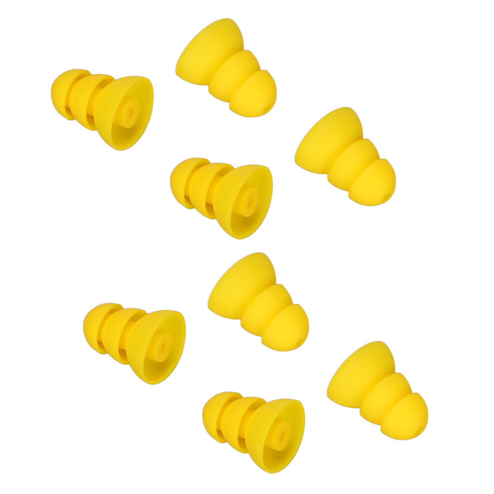 8Pcs Soft Silicone Hearing Aid Ear Tips For Bte Ite 3 Layer Yellow 3511375809503