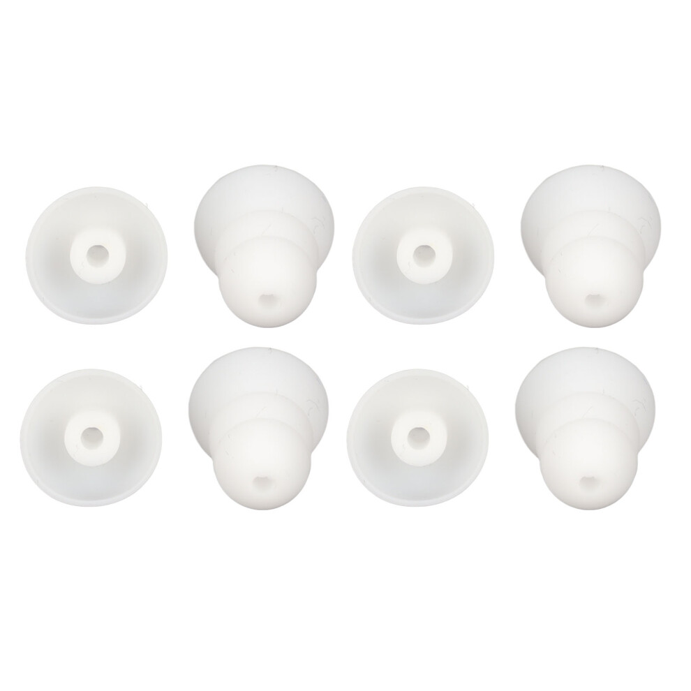 White Universal 8Pcs Soft Silicone Earplugs For Bte Hearing Aids